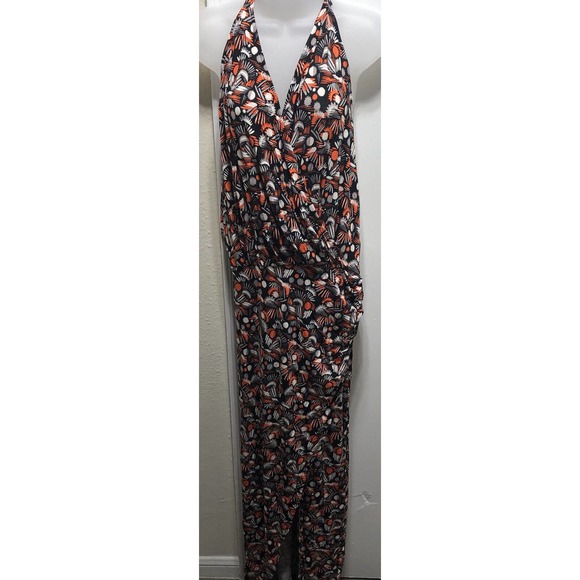 NWT Free People Sz L Daria Maxi Dress Black Orange Swimsuit Beach Cover Up F1 - Picture 3 of 7